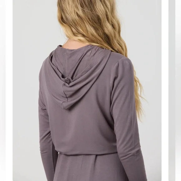 By Tess Maxi Hoodie Black Long Sleeve Zip Front Dress XS - Picture 4 of 16
